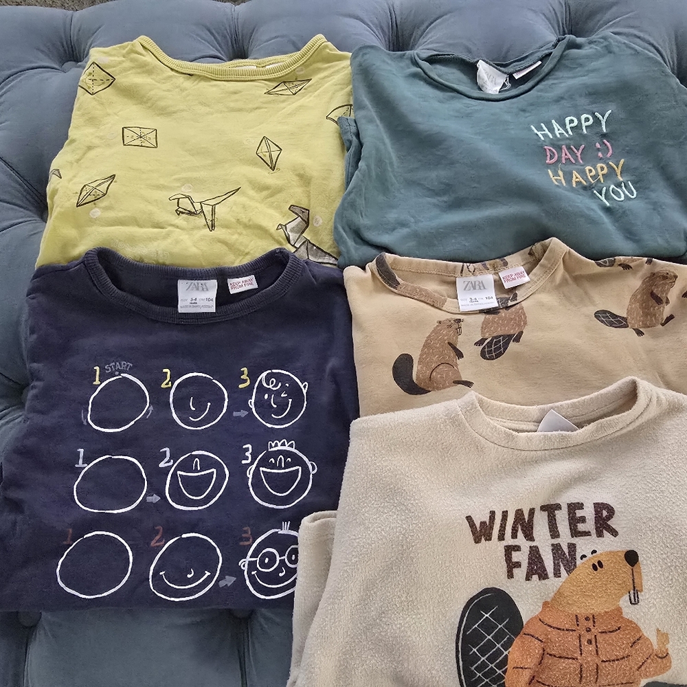 Zara Assorted Kids Shirts - Origami, Beaver And How To Draw a Face